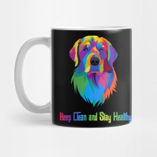 Colorful dog keep clean and stay healthy Mug